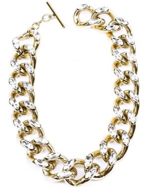 Addicted Uni Necklace Plated Chain With Crystals Swarovski - Metallic
