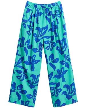 Lost Pattern Tropical Bliss Wide-Leg Trousers - Blue