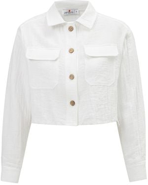 Peraluna Sandal Muslin Crop Shirt - White