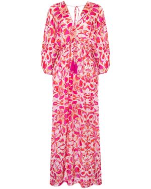 Sophia Alexia Floral Fusion Capri Kimono - Red
