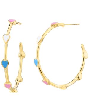 Gold & Honey Heart Station Hoops - Metallic