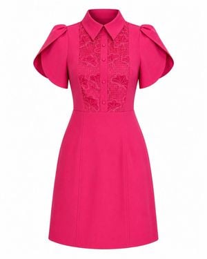 Girl In Mind Gracie Collar Mini Dress - Pink