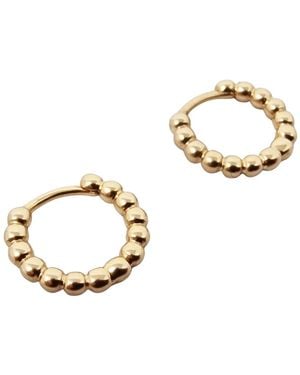 Harfi Plated Beaded Round Huggies - Metallic