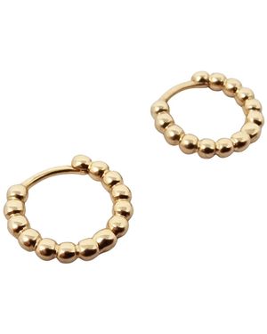 Harfi Plated Beaded Round Huggies - Metallic