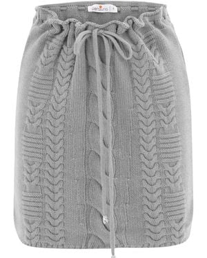 Peraluna Cable Knit Cashmere Blend Knitwear Mini Skirt - Gray
