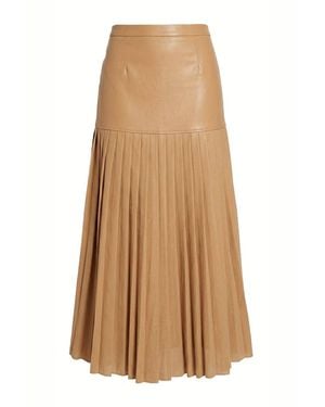 Esther Saadia Neutrals Rebel Romance 50/50 Leather Skirt Caramel - Natural