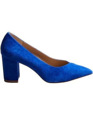 Luna Selene Samantha Suede Pump With Block Heel - Blue