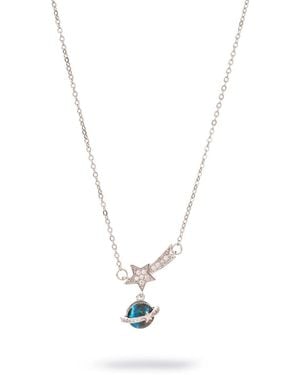 Ebru Jewelry Cosmic Journey Opal Star Drop Necklace - Metallic