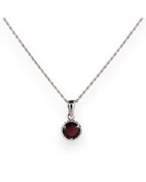 Belinda Jewelz Garnet Birthstone Charm Necklace - Metallic