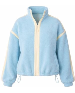 Girl In Mind Lulu Contrast Binding Full Zip Fleece Sky - Blue