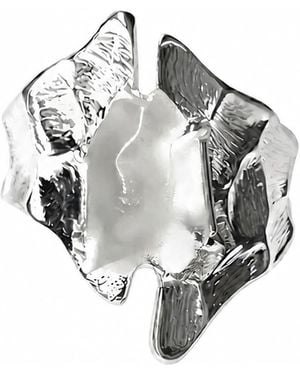 Ormiro Glacier Clear Quartz Ring - Metallic