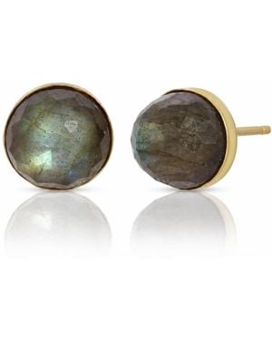 Heather Hawkins Jewelry Babe Dome Faceted Gemstone Earrings - Green
