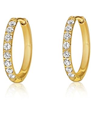 Mickey's Girl Pave Hoop Earrings - Metallic