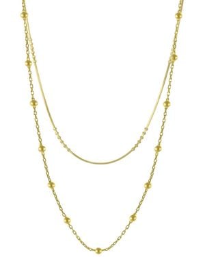 Spero London Beaded Chains Sterling Layering Necklace Set - Metallic