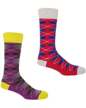 Peper Harow - Made in England Argyle Sock Bundle - Pink