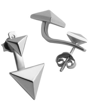 Bold Manifest Designs Geometric Convertible Drop Earrings X Upside Down - Metallic