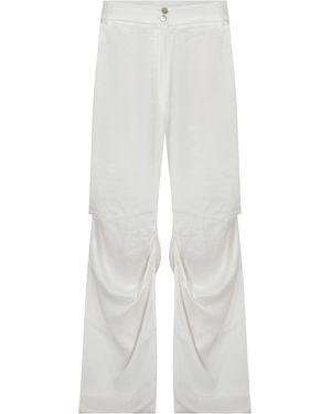 Cansu Xi Wide Leg Comfort Trousers With Drapes - White