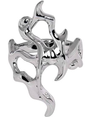 Luna Delphine Serpent Ring - White