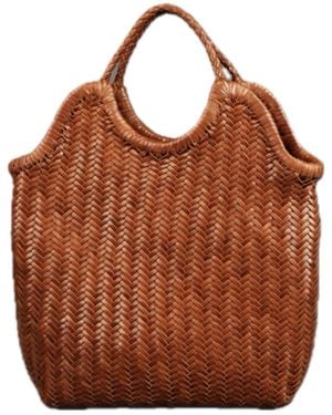 Rimini Hand Woven Hand Woven Tote 'Paola' - Brown