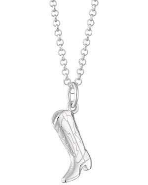 Scream Pretty Cowboy Boot Charm Necklace - Metallic