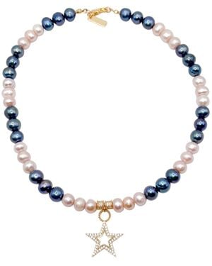 The Bulums The Positano Signature And Pearl Necklace - Blue