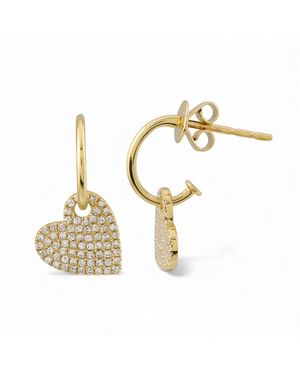 Neshi Designs Pavé Heart Huggie Earrings - Metallic