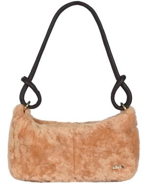 Owen Barry Neutrals Shoulder Bag Devoran Sheepskin Honey Tan - Brown