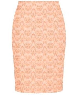 Conquista Straight Print Skirt By Fashion - Pink