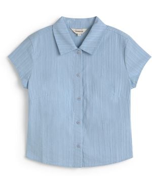 Thinking Mu Slim Popcorn Blouse Kitty - Blue