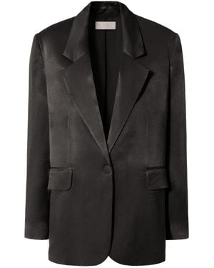 AGGI by HALEWSKI Bellamy Satin Glossy Blazer - Black