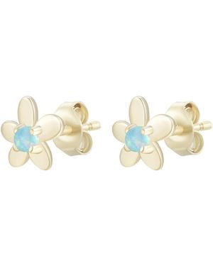 KAMARIA Mini Flower Opal Stud Earrings - Metallic