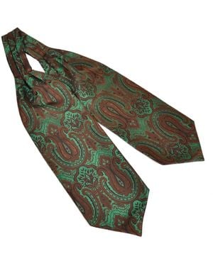 DAVID WEJ Self Tie Paisley Cravat – - Green