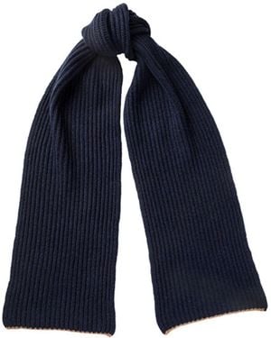 Kinalba Neutrals Gents Chunky Ribbed Cashmere Scarf - Blue