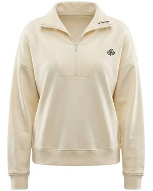 Be Athletica Varsity Athletica Quarter-Zip Sweatshirt - Natural
