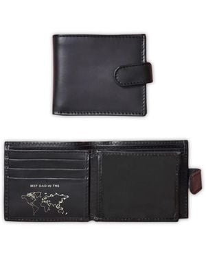 VIDA VIDA Leather Tri Fold Wallet - Black