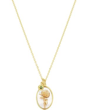 SET & STONES Katrina Birth Flower & Birthstone Charm Necklace- August - Metallic