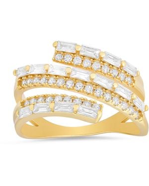 Kylie Harper Sprial Crossover Ring - Metallic
