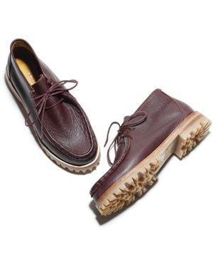 Mafalda Neutrals Mia Burgundy Wallabee Boots - Purple