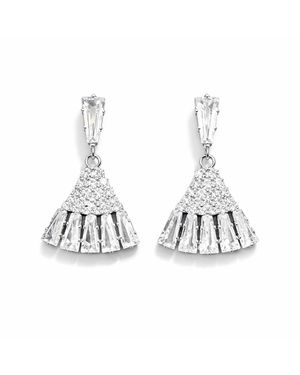Maison De Gala Radiant Fan Crystal Drop Earrings - Metallic