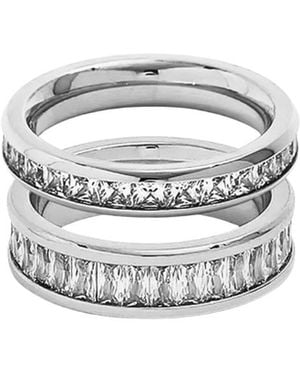 Mickey's Girl Baguette Brillio Ring Set - White