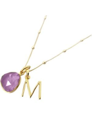 Sophelia Plated Alexandrite June Birthstone Crystal Initial Necklace - Multicolour