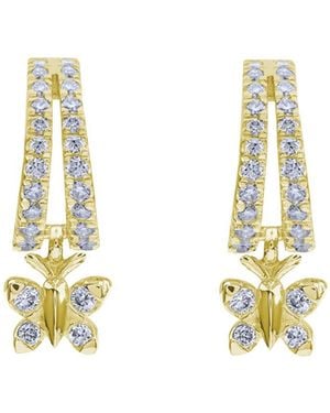 BLOOMTINE | Earth Angel HQ Enchanting Flutterfly Vermeil Butterfly Huggies - Metallic