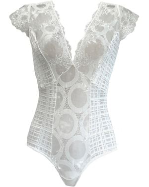 Carol Coelho Mind Games Off Ouvert Bodysuit - White