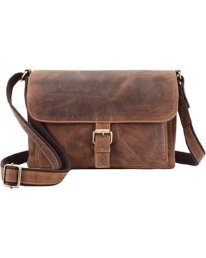 Lloyd Baker Anand Distressed Leather Messenger Bag - Brown