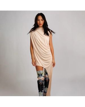 Chuks Collins Neutrals Bri Sleeveless Tan Dress-Top - Natural