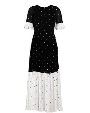 Rose & Nancy Saphi & Pindot Spot Midi Dress - Black