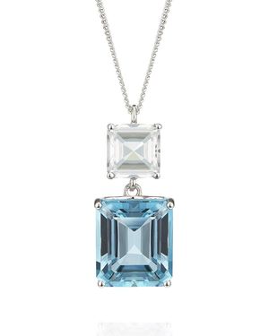 Augustine Jewels Topaz & Topaz Octagon Pendant - Blue
