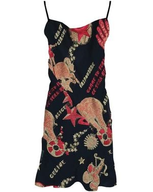 GeeGee Collection Circus Silk Slip Dress - Black