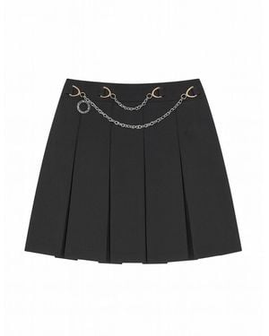 ADIBA Midnight Bloom Pleated Skirt - Black