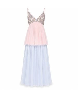 NEVA Nerissa Sequin Tulle Occasion Maxi Dress - Blue